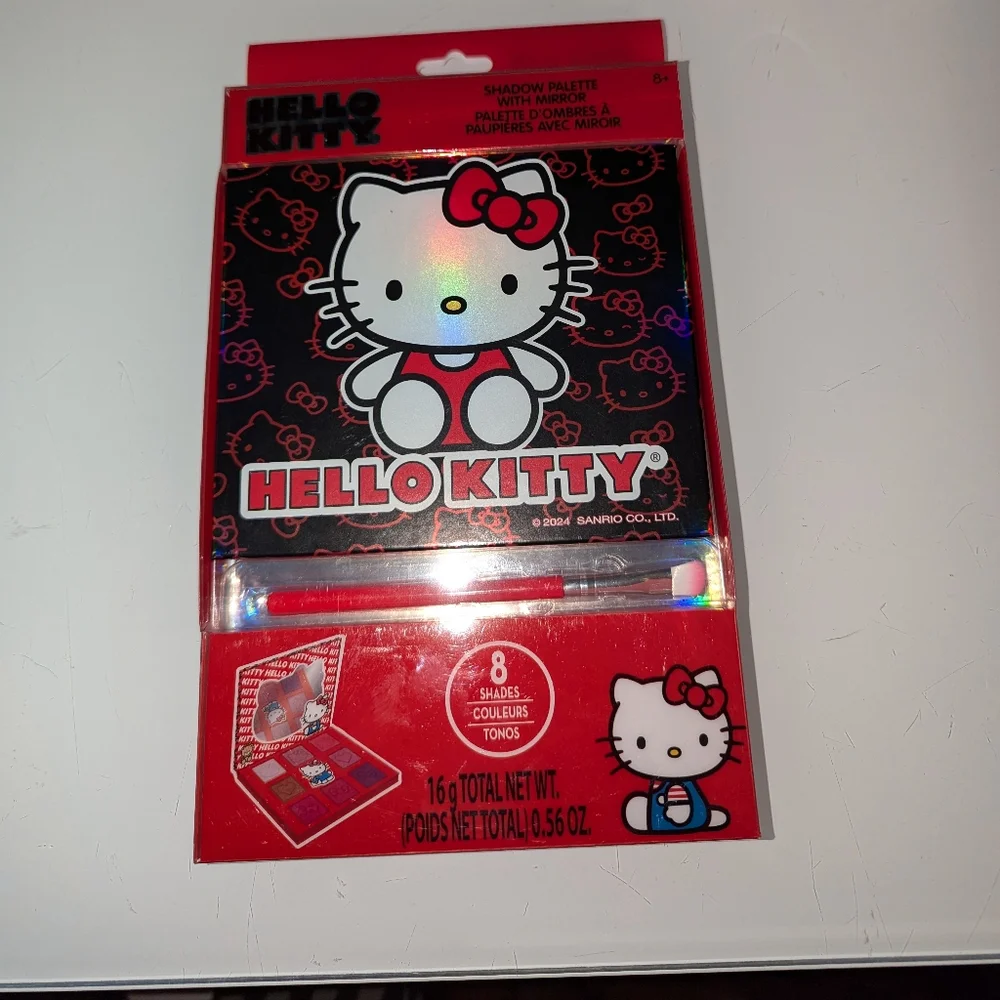 ~Hello Kitty Townley Eyeshadow Palette with Mirror Brush 8 Shades.